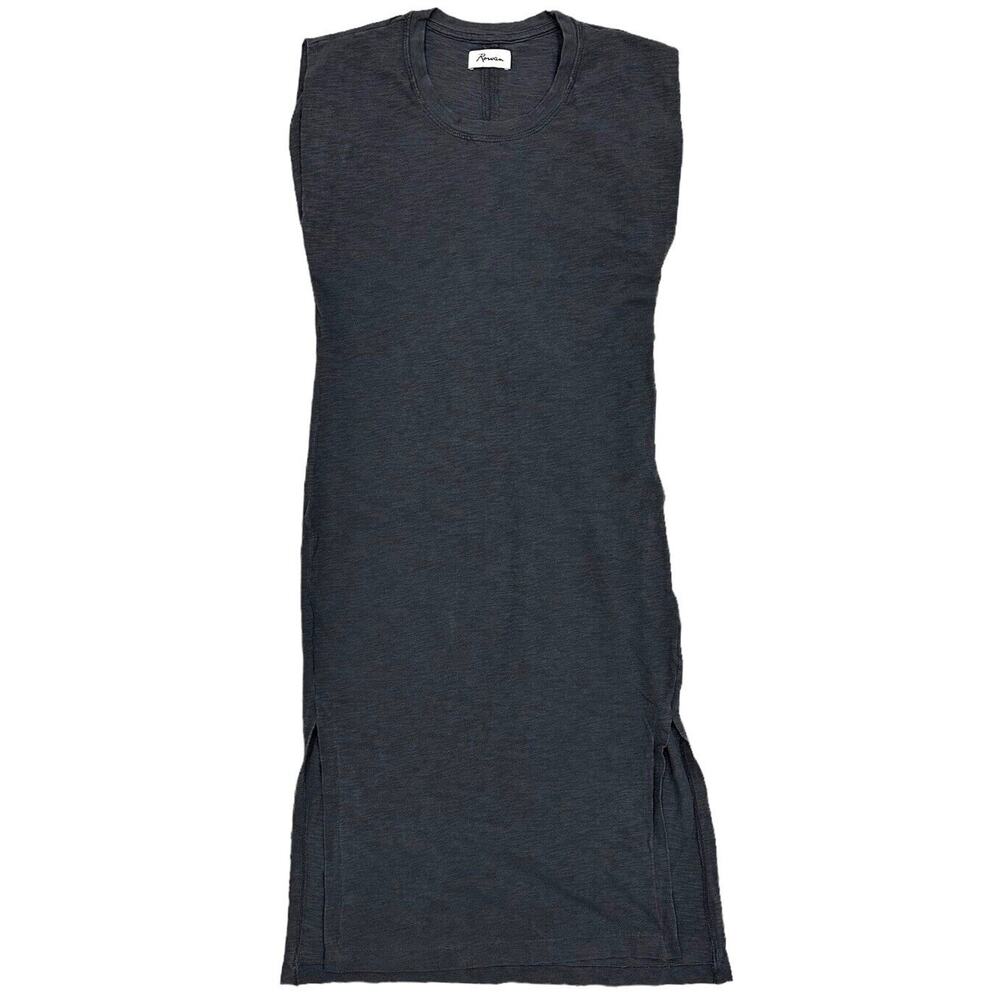 Rowan Women's Georgia Slub Cotton Muscle Long Tank Dress in Faded Black